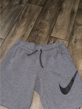Nike Gray Boys' Athletic Shorts with Black Swoosh
